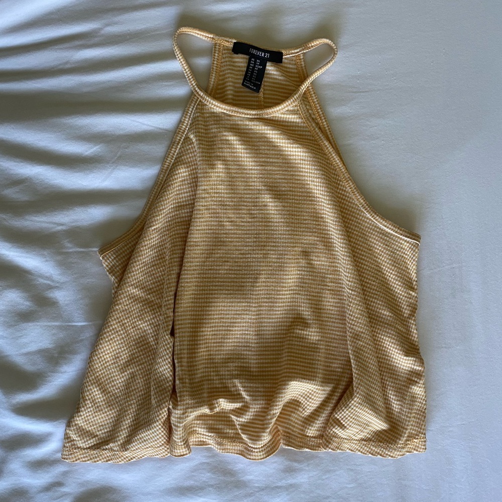 Forever21 yellow crop top tank size XS, fits S,M